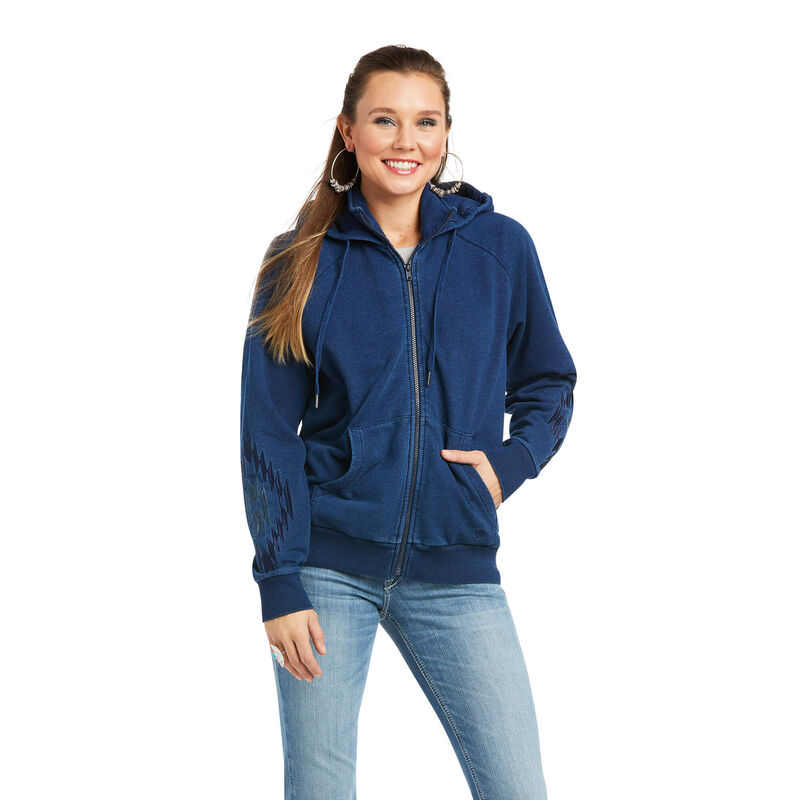 Sudaderas Ariat Knit Denim Full Zip Azules Mujer - Chile 370-FZURLG